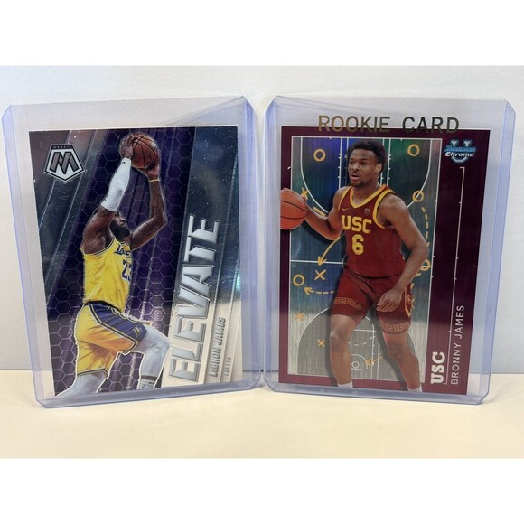 LEBRON & BRONNY JAMES Rookie Year & SP Insert Cards Father Son RC Lot LA Lakers - Picture 1 of 4